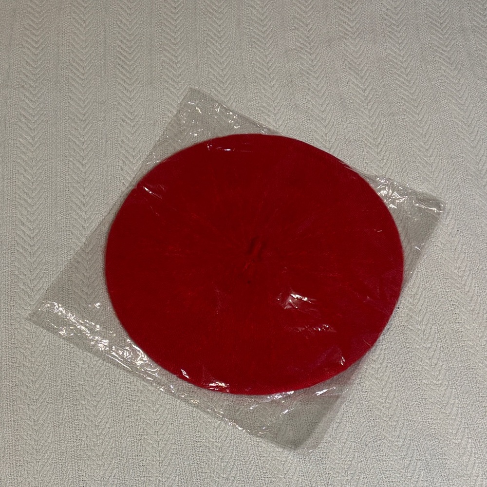 Red Beret Hat 100% Wool